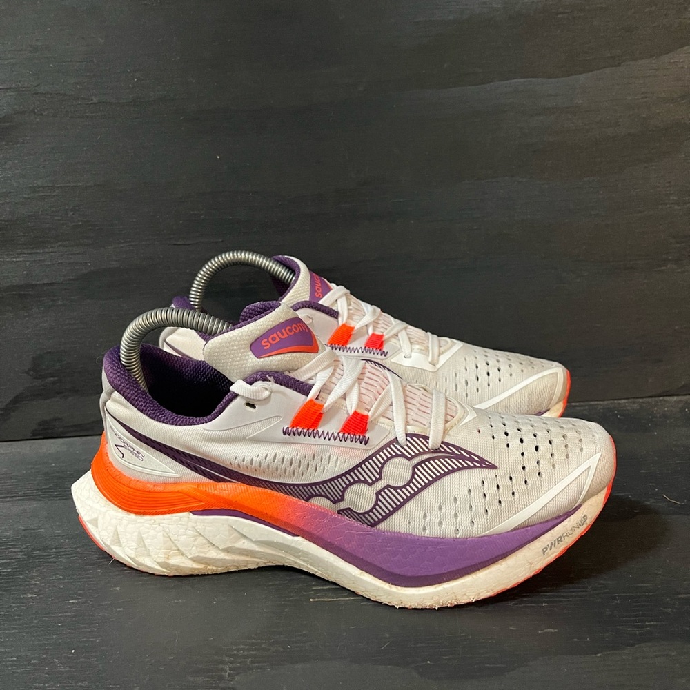 Saucony Women's Running Shoes - White, Purple, and Orange
